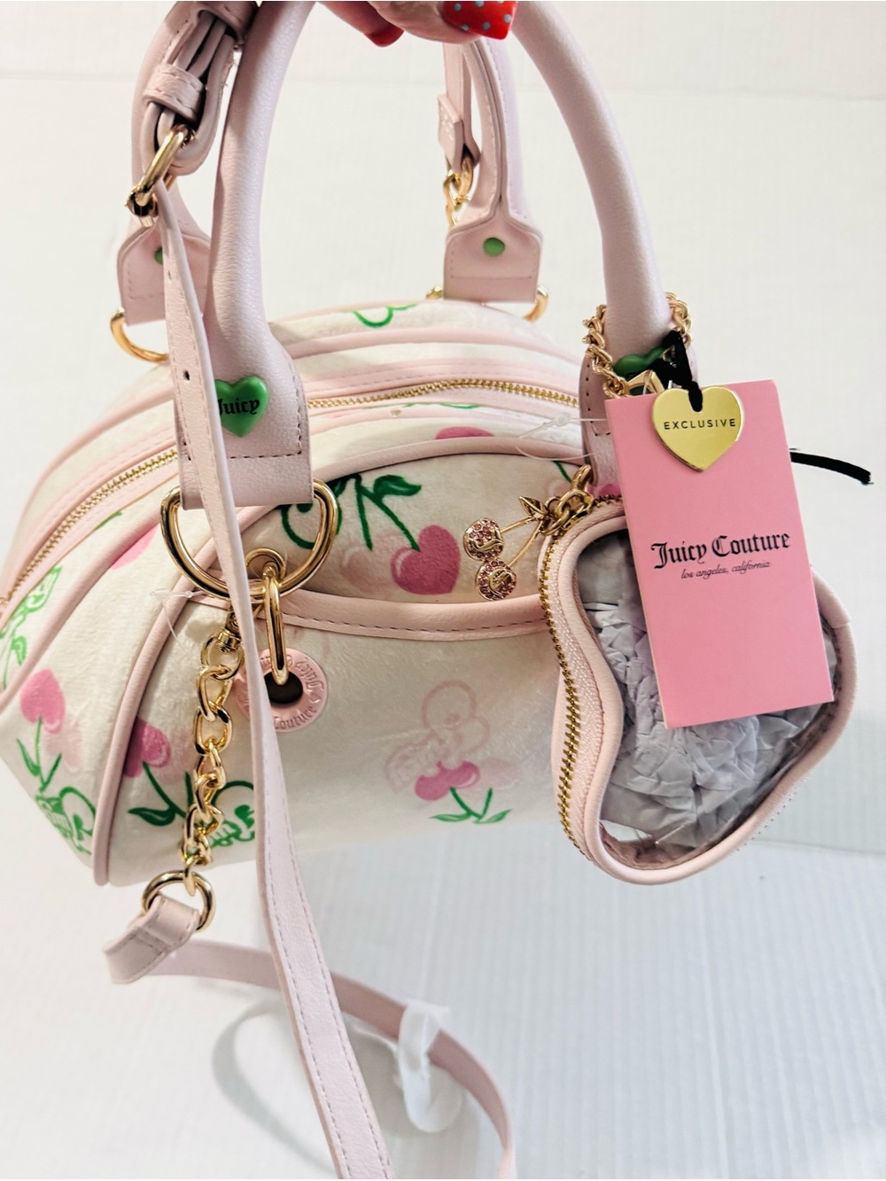 Juicy couture retro cherry satchel cream multi BNWT